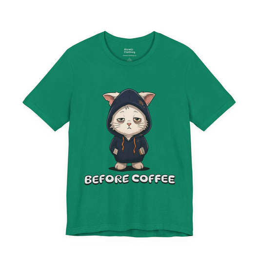 Coffee Cat T-Shirt - "Before Coffee / After Coffee" Cute Cat Tee