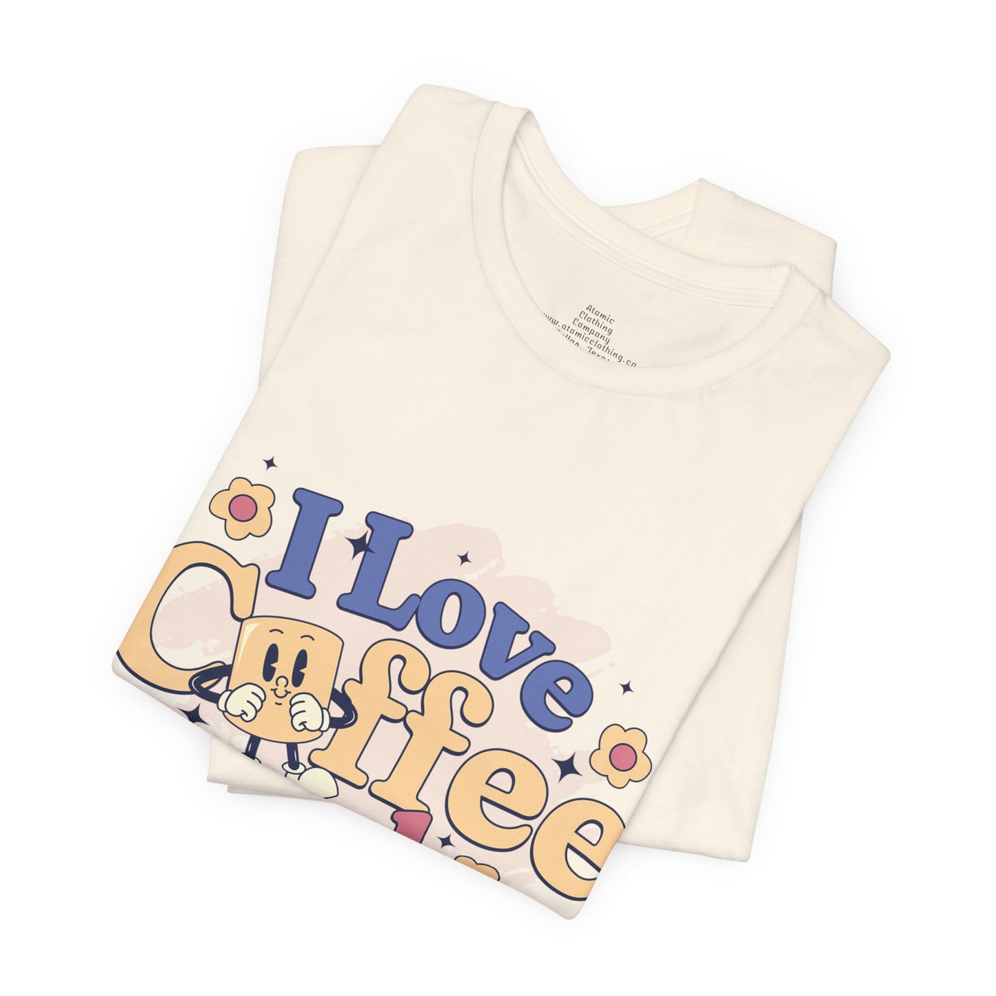 I Love Coffee and My Dog  Retro Style Cute Tee - Perfect for Pet Lovers & Coffee Fans!