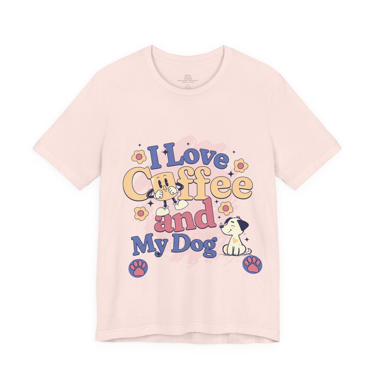 I Love Coffee and My Dog  Retro Style Cute Tee - Perfect for Pet Lovers & Coffee Fans!