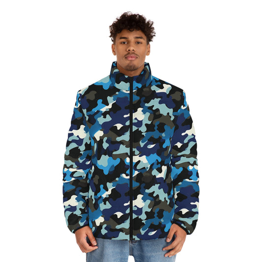 Blue Camo Puffer Jacket
