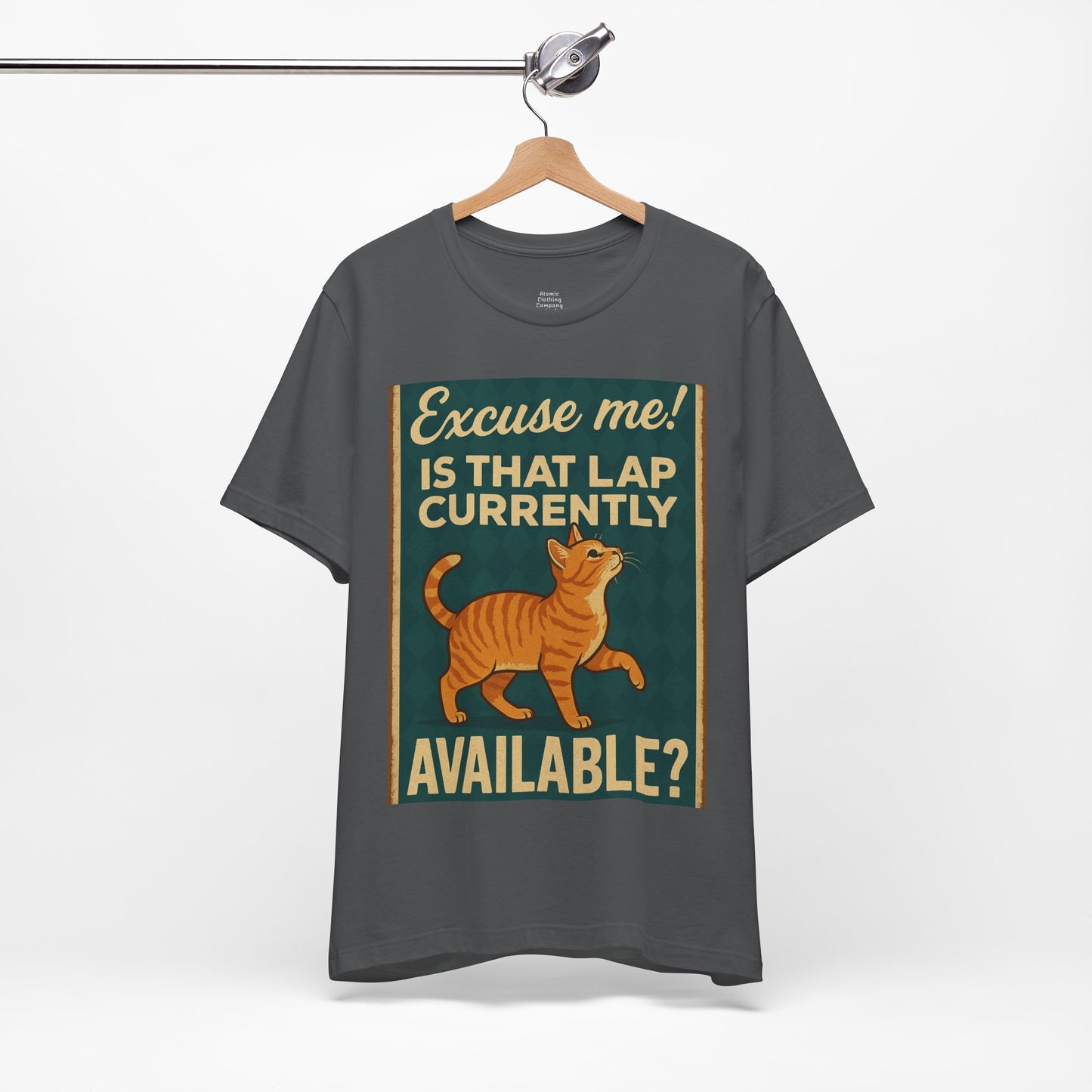 Retro - Is That Lap Available? Orange Tabby Cat,  Cat Lover Tee Shirt