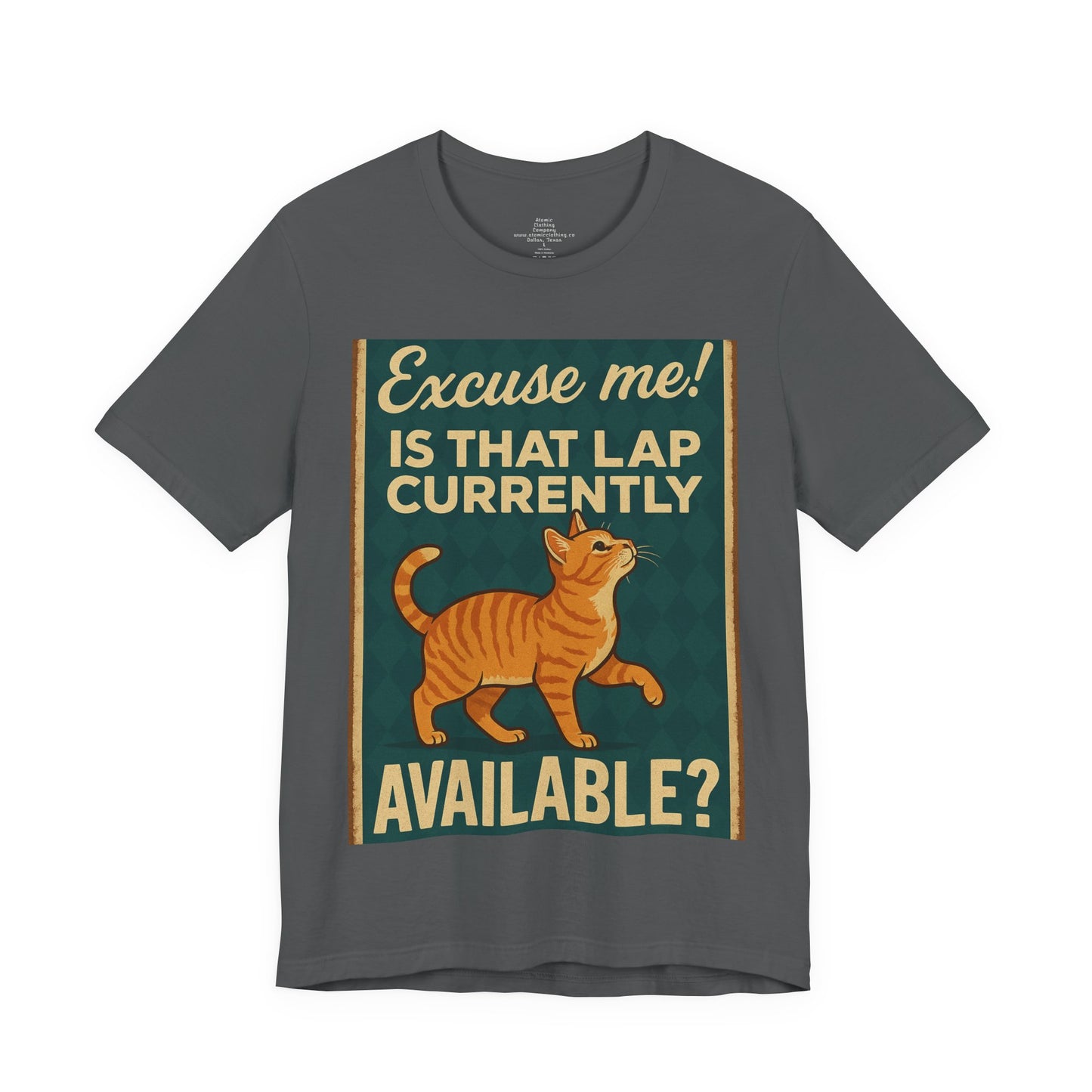 Retro - Is That Lap Available? Orange Tabby Cat,  Cat Lover Tee Shirt