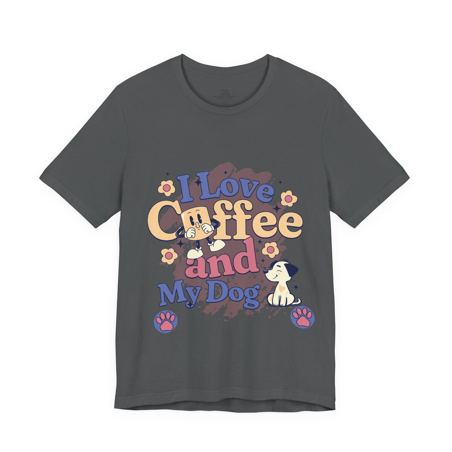 I Love Coffee and My Dog  Retro Style Cute Tee - Perfect for Pet Lovers & Coffee Fans!