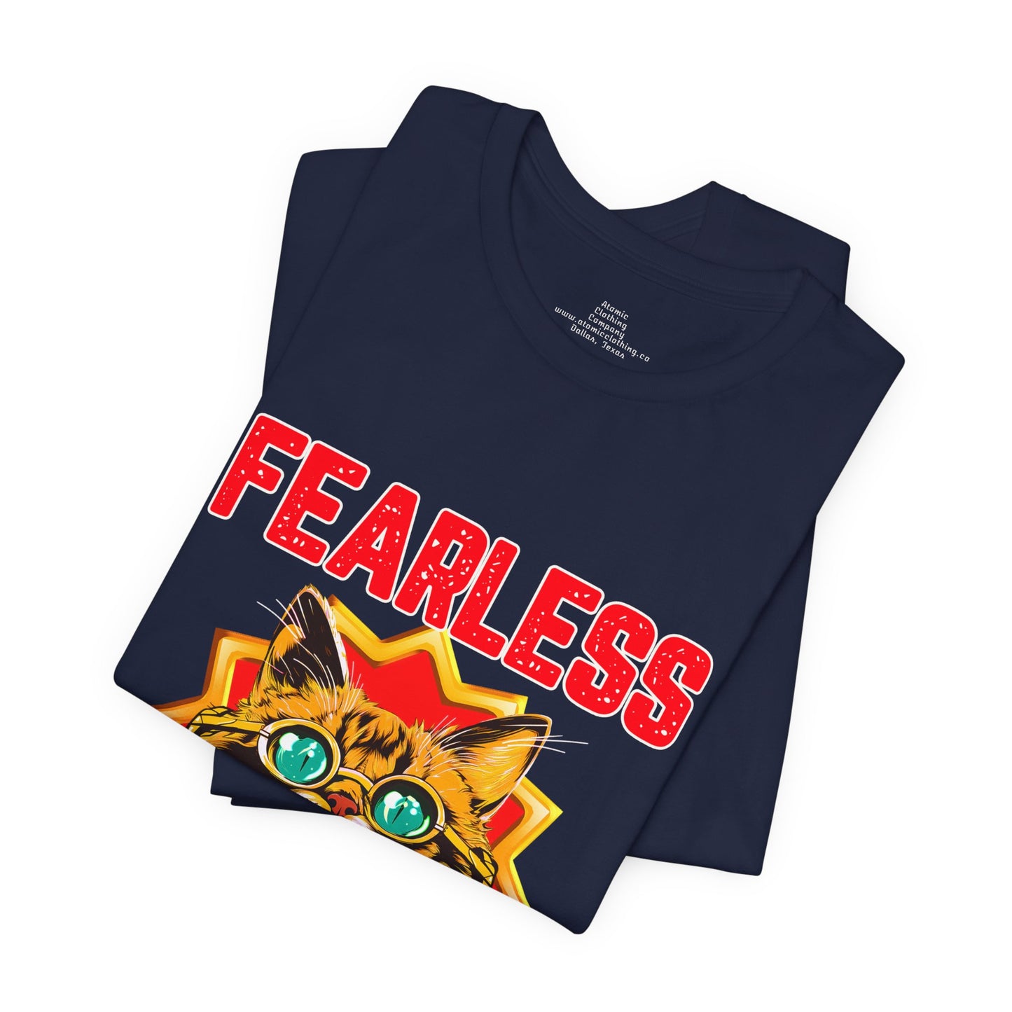 Fearless Sidekick Cat T-Shirt | Retro Neon Cat Graphic Tee