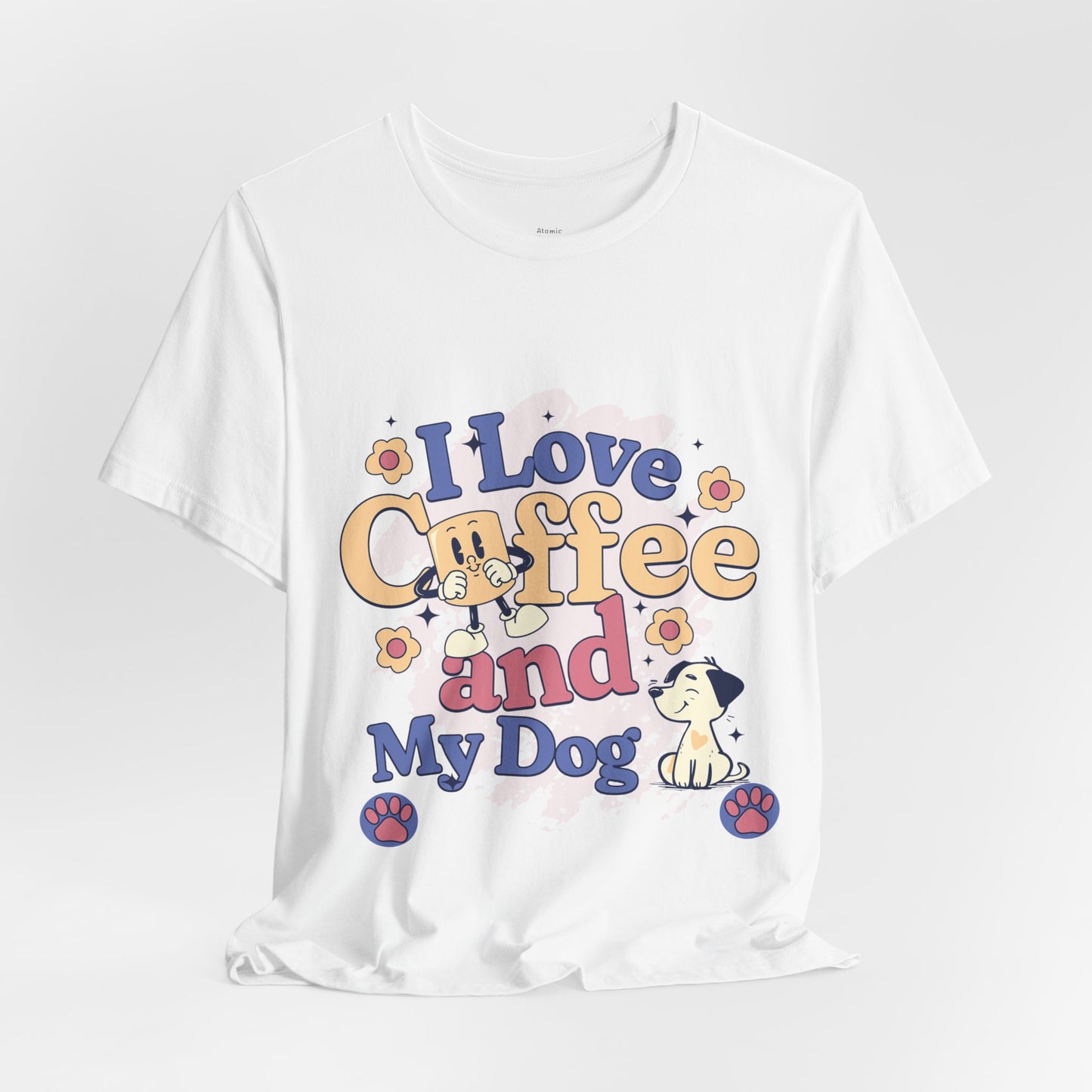 I Love Coffee and My Dog  Retro Style Cute Tee - Perfect for Pet Lovers & Coffee Fans!