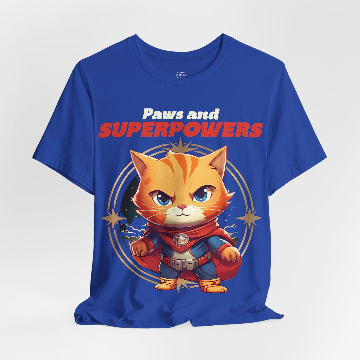 Paws and Superpowers Cat Hero T-Shirt | Cute Superhero Kitty Tee