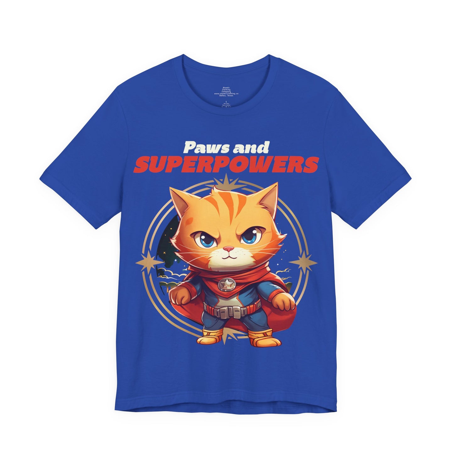 Paws and Superpowers Cat Hero T-Shirt | Cute Superhero Kitty Tee