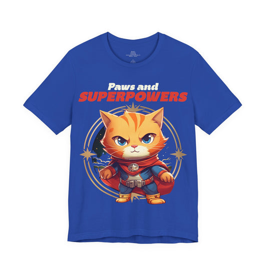 Paws and Superpowers Cat Hero T-Shirt | Cute Superhero Kitty Tee