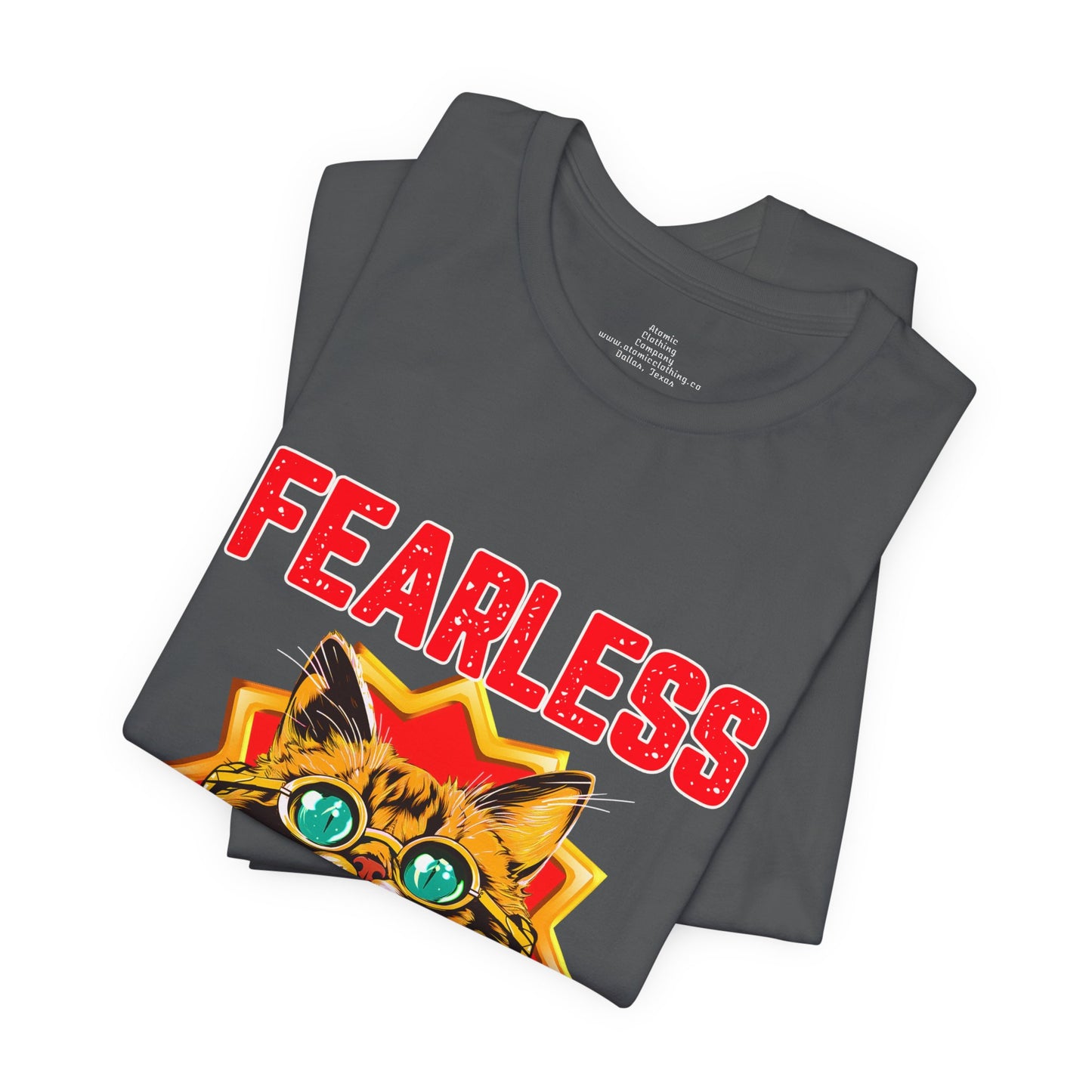 Fearless Sidekick Cat T-Shirt | Retro Neon Cat Graphic Tee