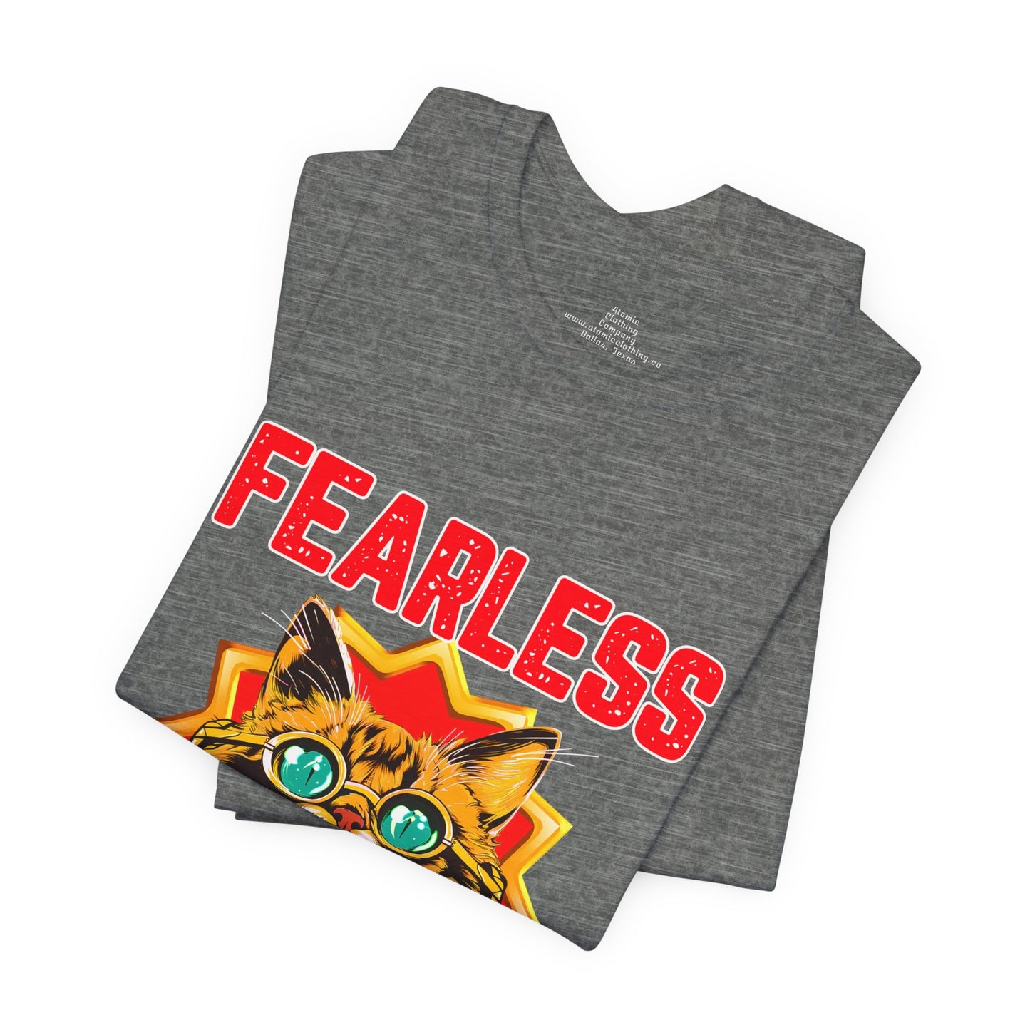 Fearless Sidekick Cat T-Shirt | Retro Neon Cat Graphic Tee