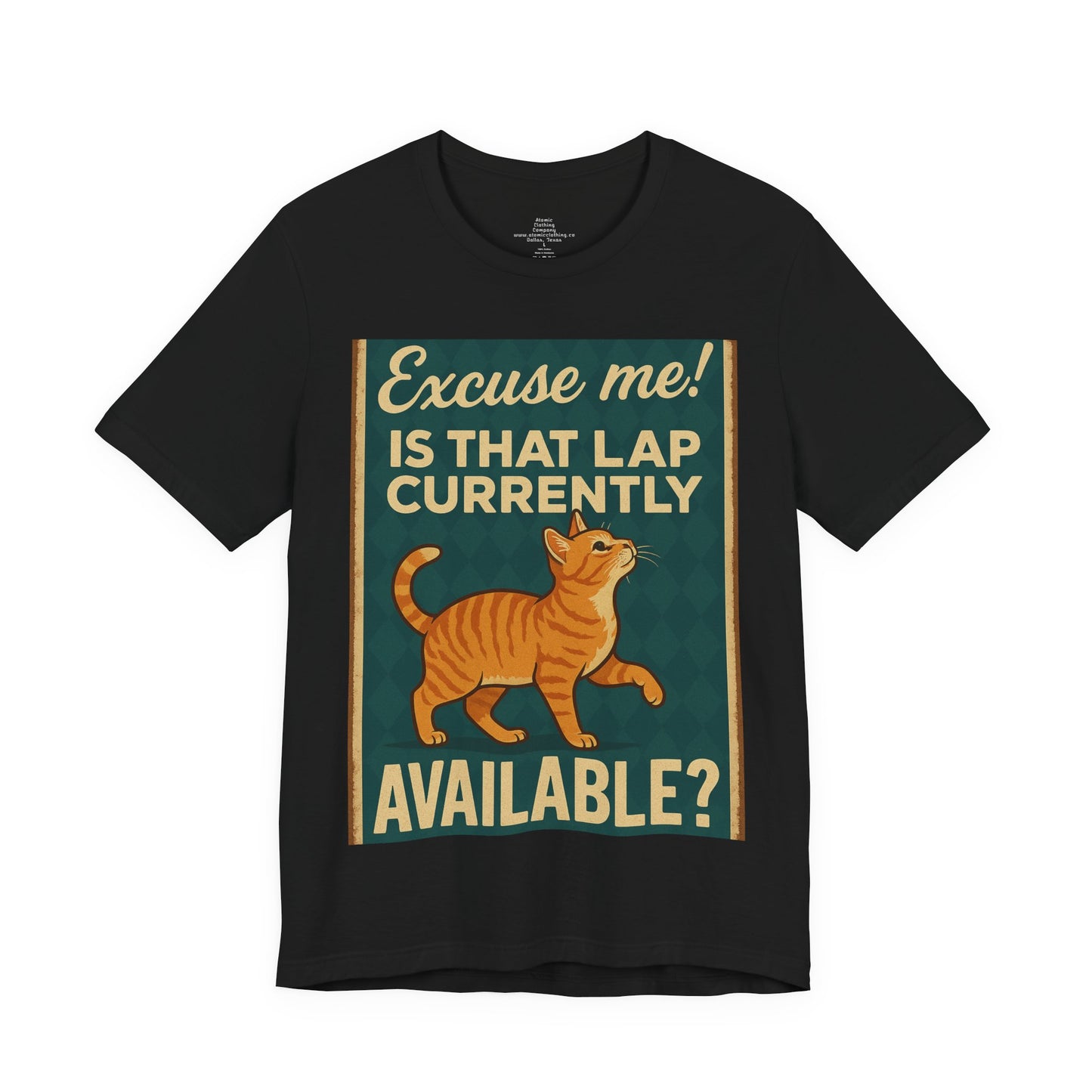 Retro - Is That Lap Available? Orange Tabby Cat,  Cat Lover Tee Shirt
