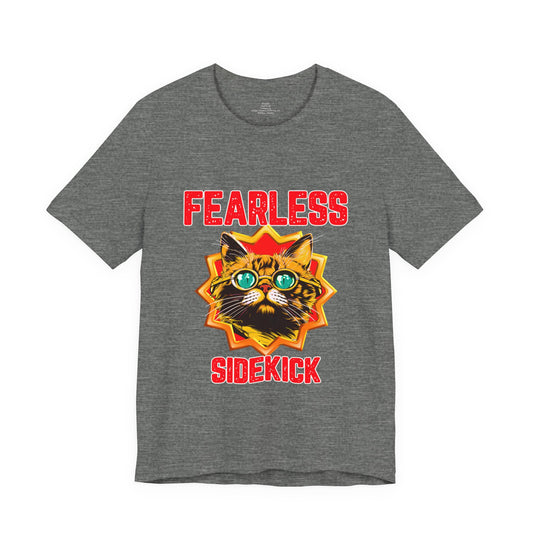 Fearless Sidekick Cat T-Shirt | Retro Neon Cat Graphic Tee