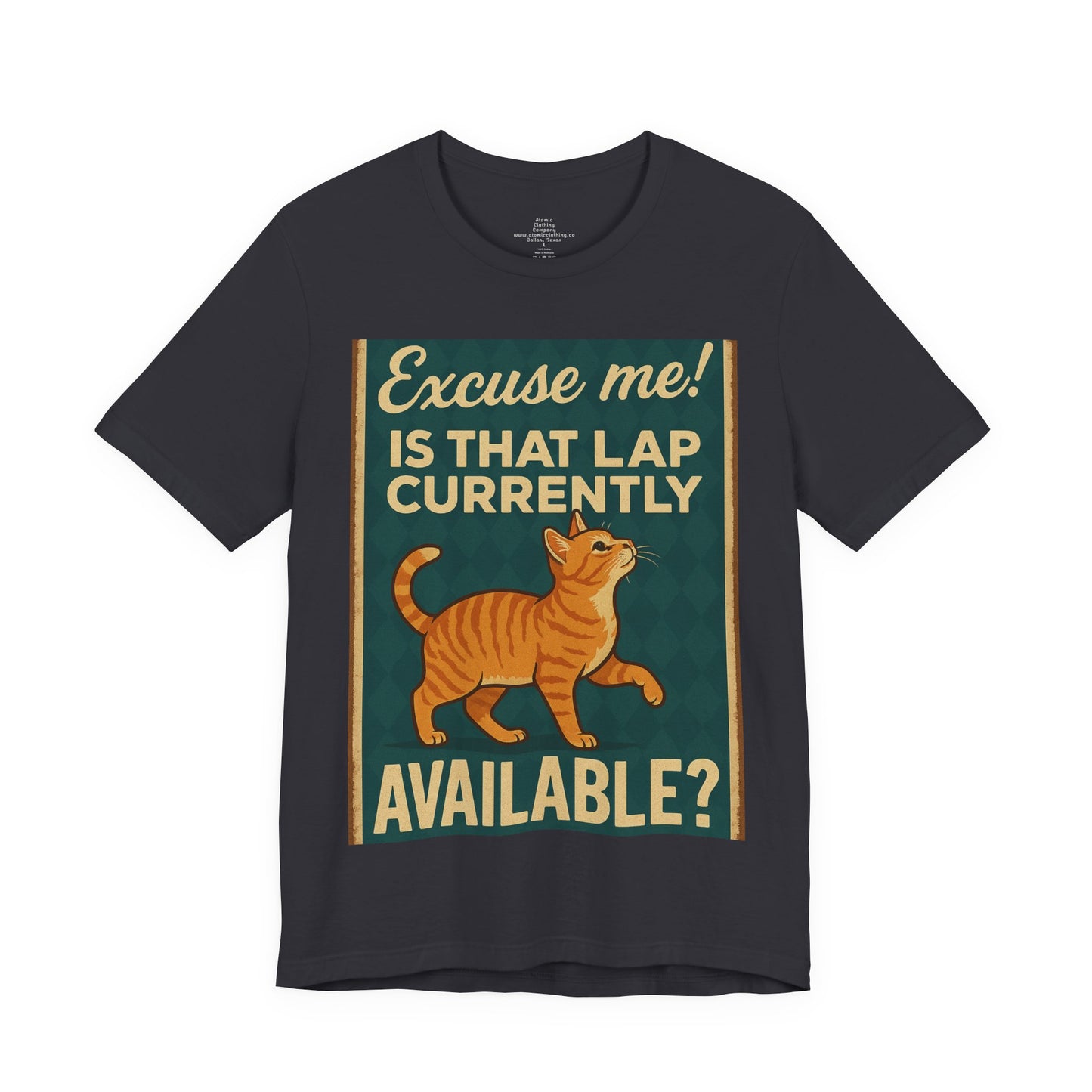 Retro - Is That Lap Available? Orange Tabby Cat,  Cat Lover Tee Shirt