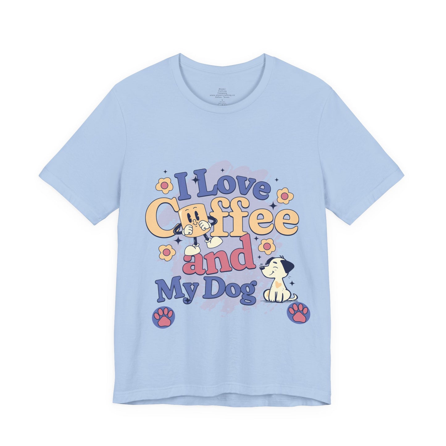 I Love Coffee and My Dog  Retro Style Cute Tee - Perfect for Pet Lovers & Coffee Fans!