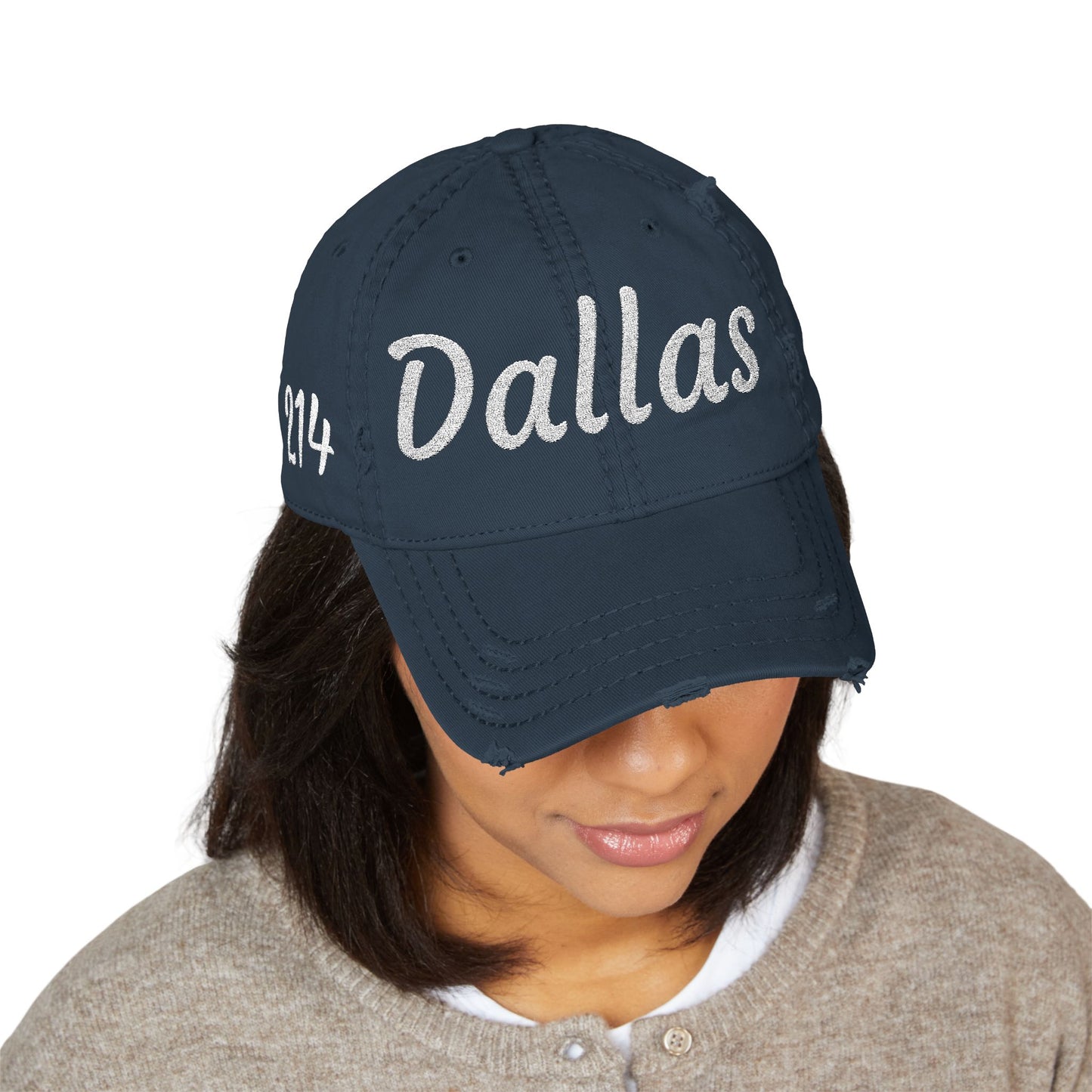 Embroidered Dallas Distressed - Texas Vintage Dad Cap