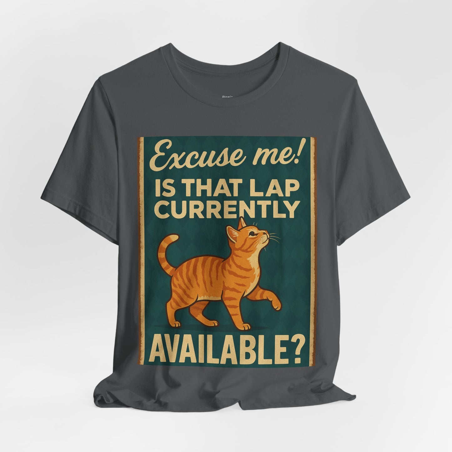 Retro - Is That Lap Available? Orange Tabby Cat,  Cat Lover Tee Shirt