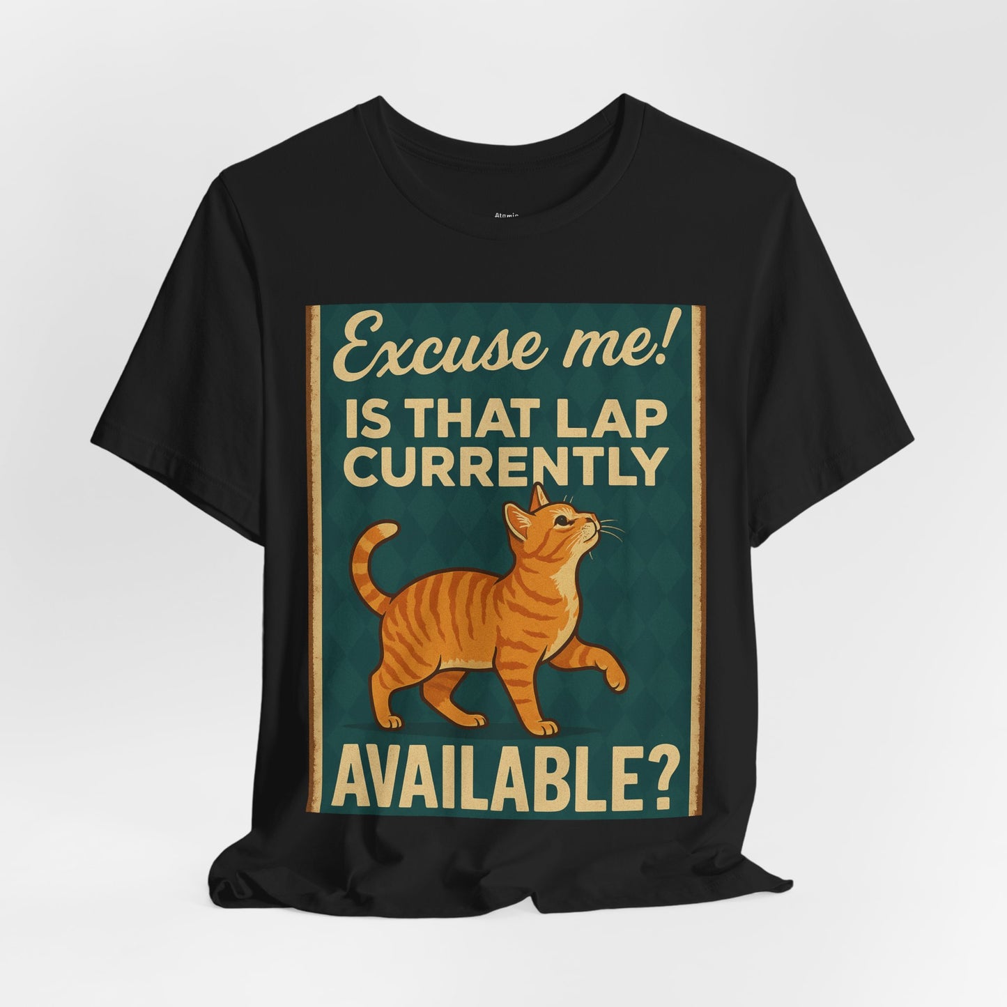 Retro - Is That Lap Available? Orange Tabby Cat,  Cat Lover Tee Shirt