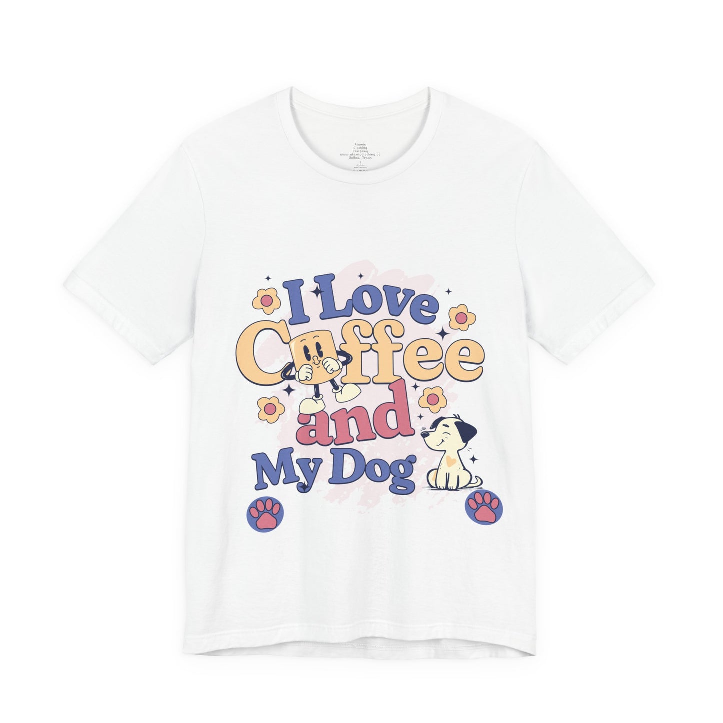 I Love Coffee and My Dog  Retro Style Cute Tee - Perfect for Pet Lovers & Coffee Fans!
