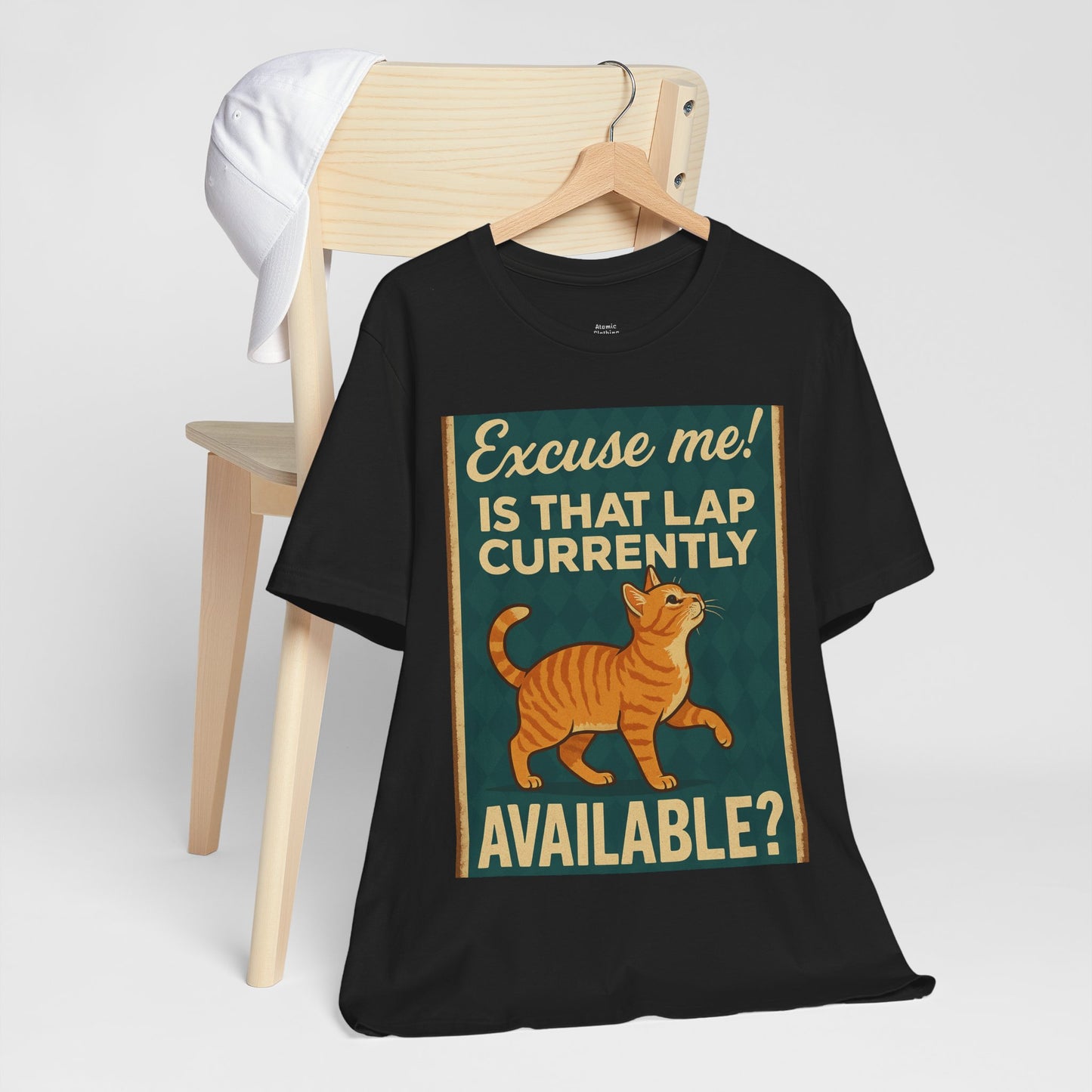 Retro - Is That Lap Available? Orange Tabby Cat,  Cat Lover Tee Shirt