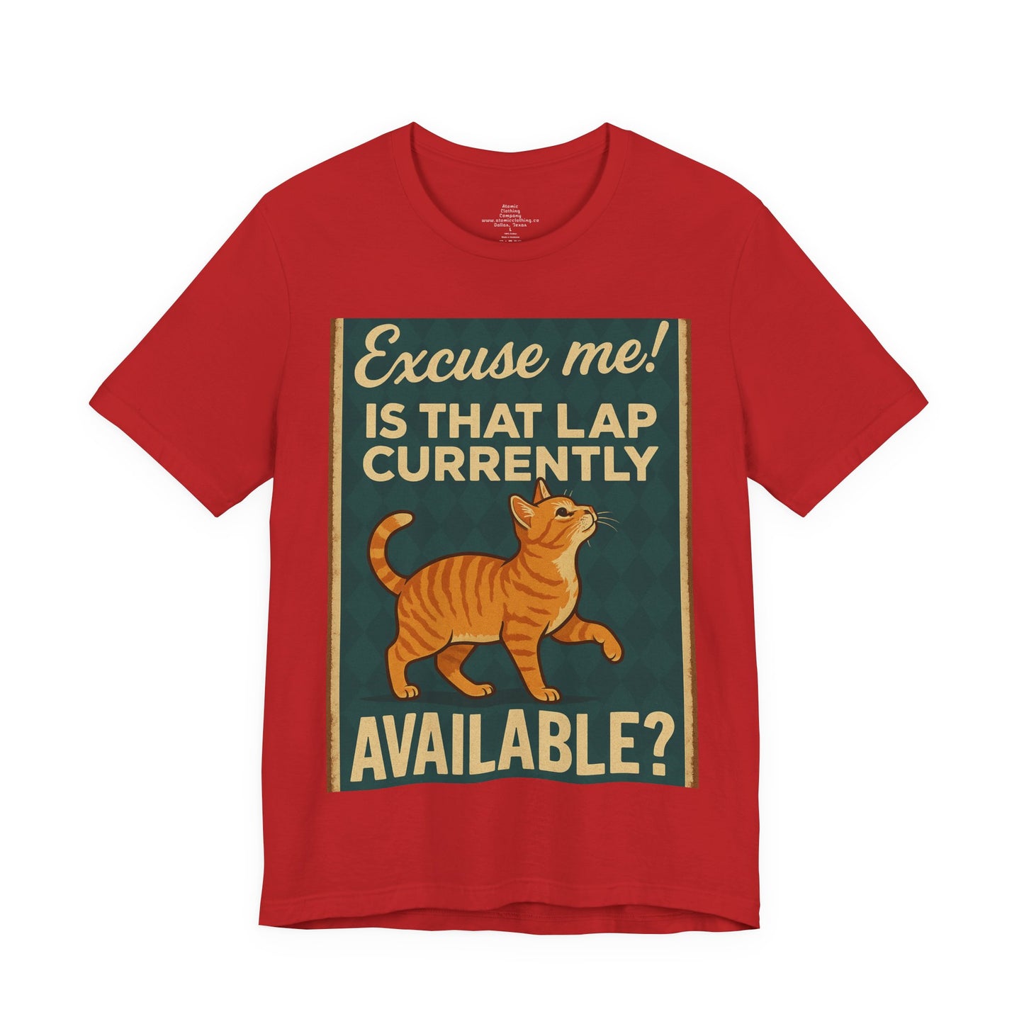 Retro - Is That Lap Available? Orange Tabby Cat,  Cat Lover Tee Shirt
