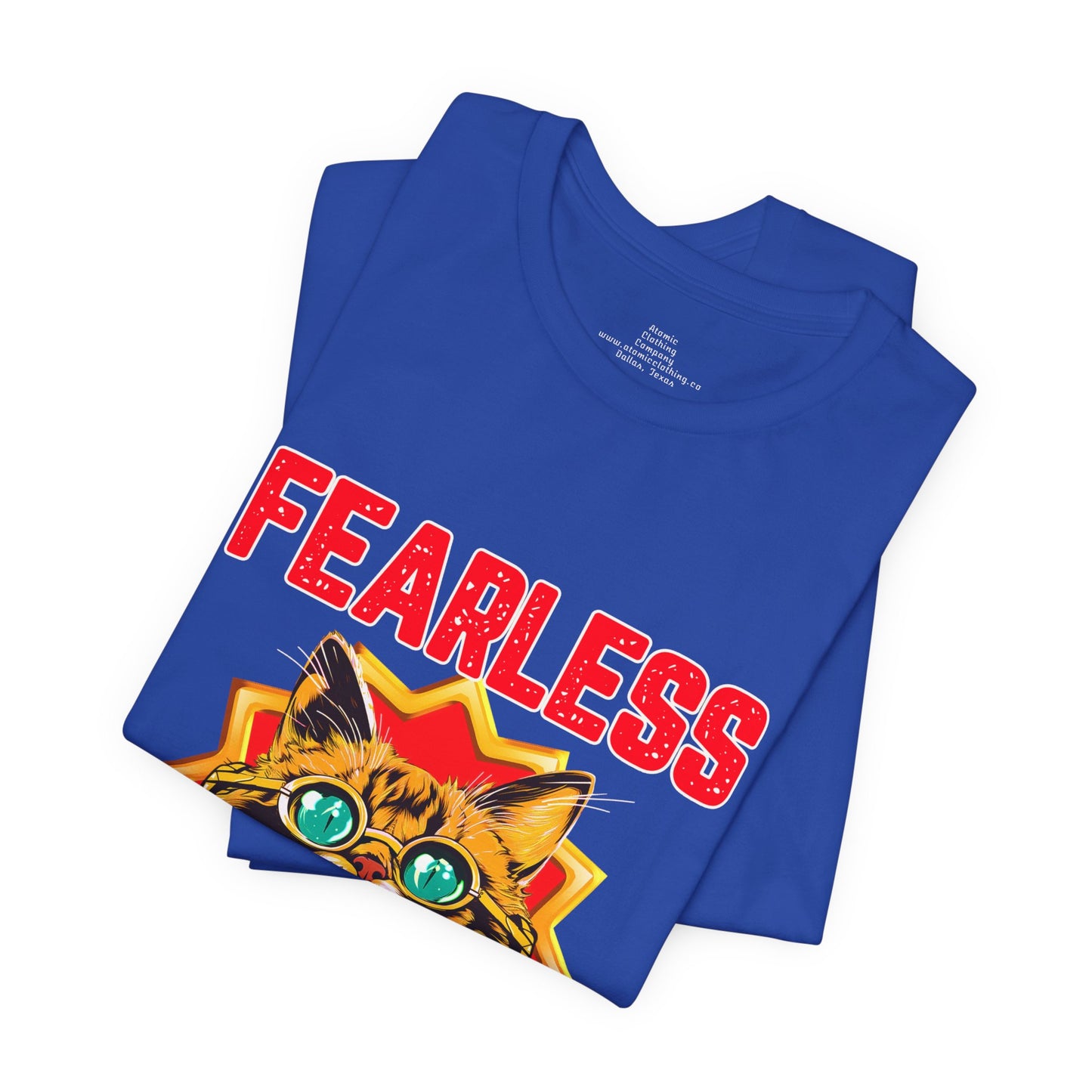 Fearless Sidekick Cat T-Shirt | Retro Neon Cat Graphic Tee