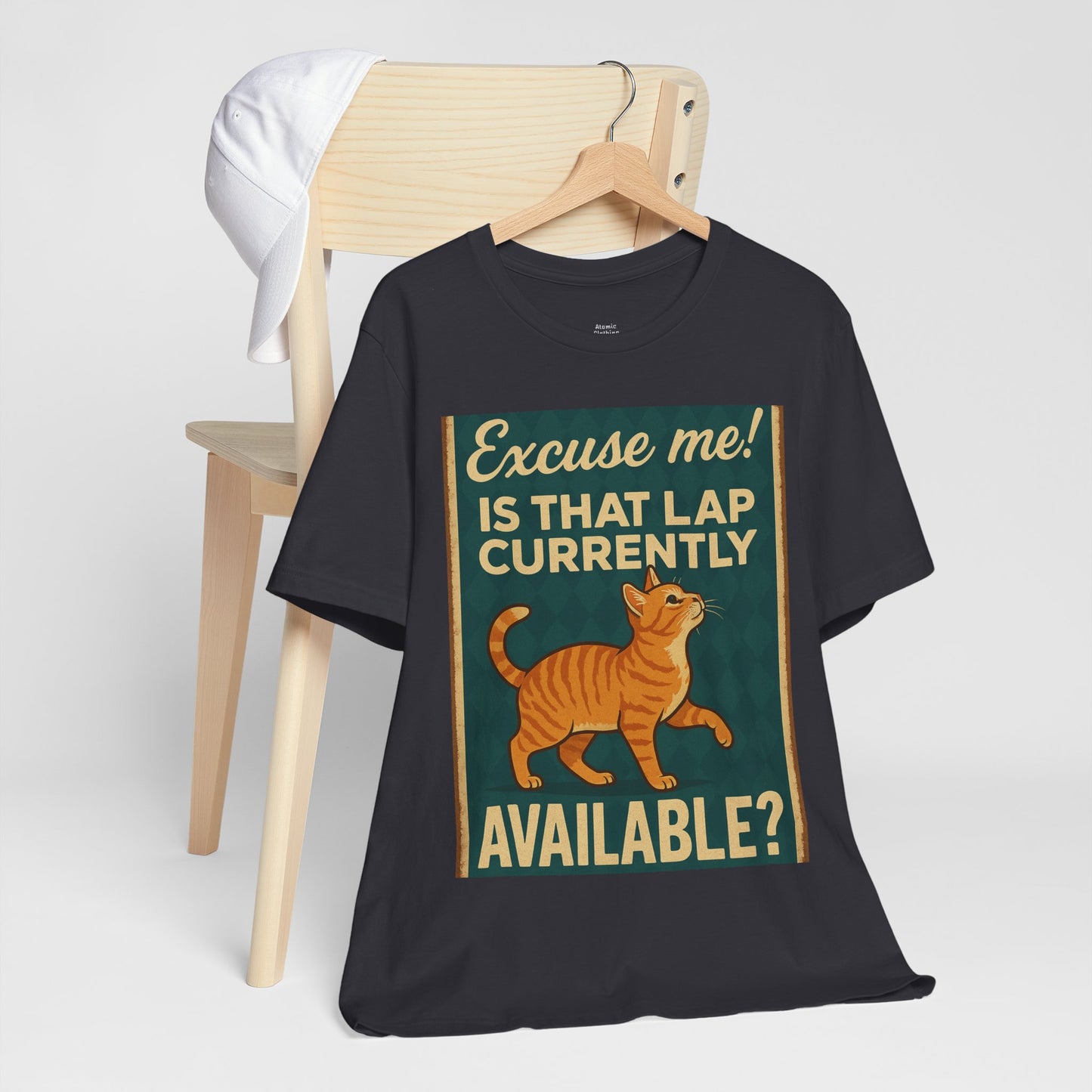 Retro - Is That Lap Available? Orange Tabby Cat,  Cat Lover Tee Shirt