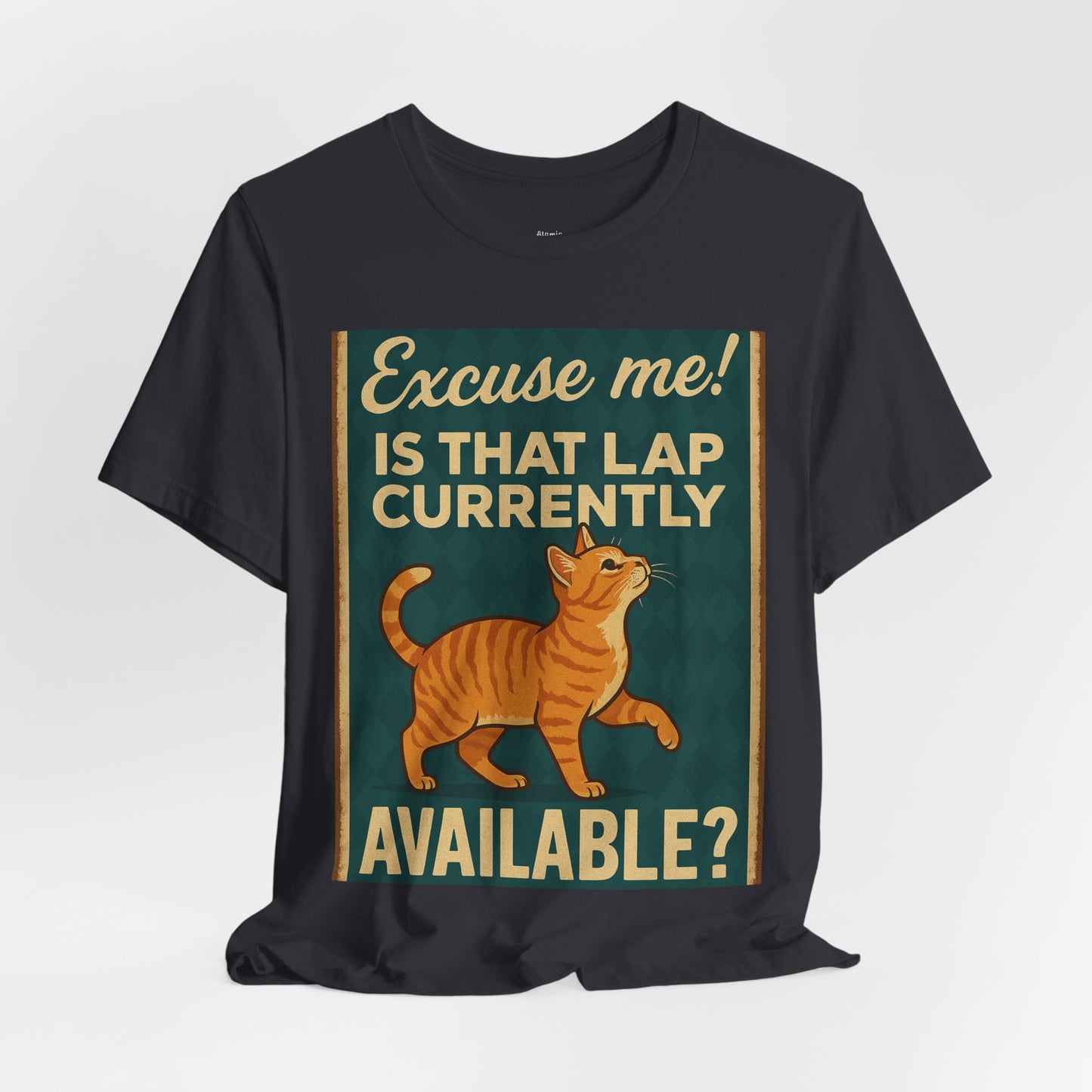 Retro - Is That Lap Available? Orange Tabby Cat,  Cat Lover Tee Shirt