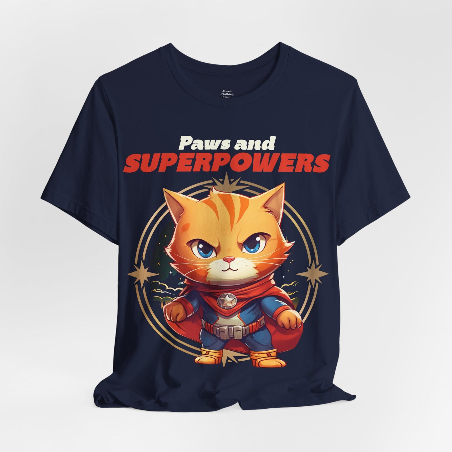 Paws and Superpowers Cat Hero T-Shirt | Cute Superhero Kitty Tee
