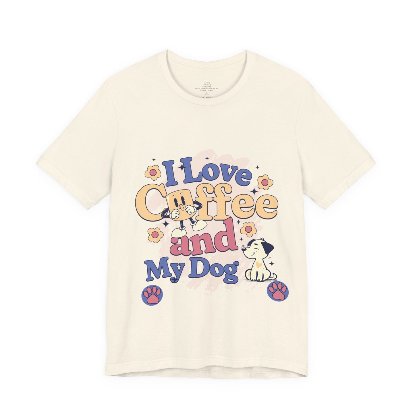 I Love Coffee and My Dog  Retro Style Cute Tee - Perfect for Pet Lovers & Coffee Fans!