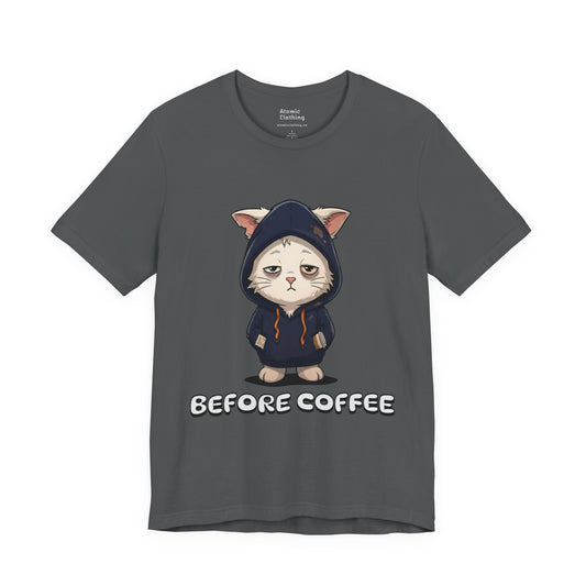 Coffee Cat T-Shirt - "Before Coffee / After Coffee" Cute Cat Tee