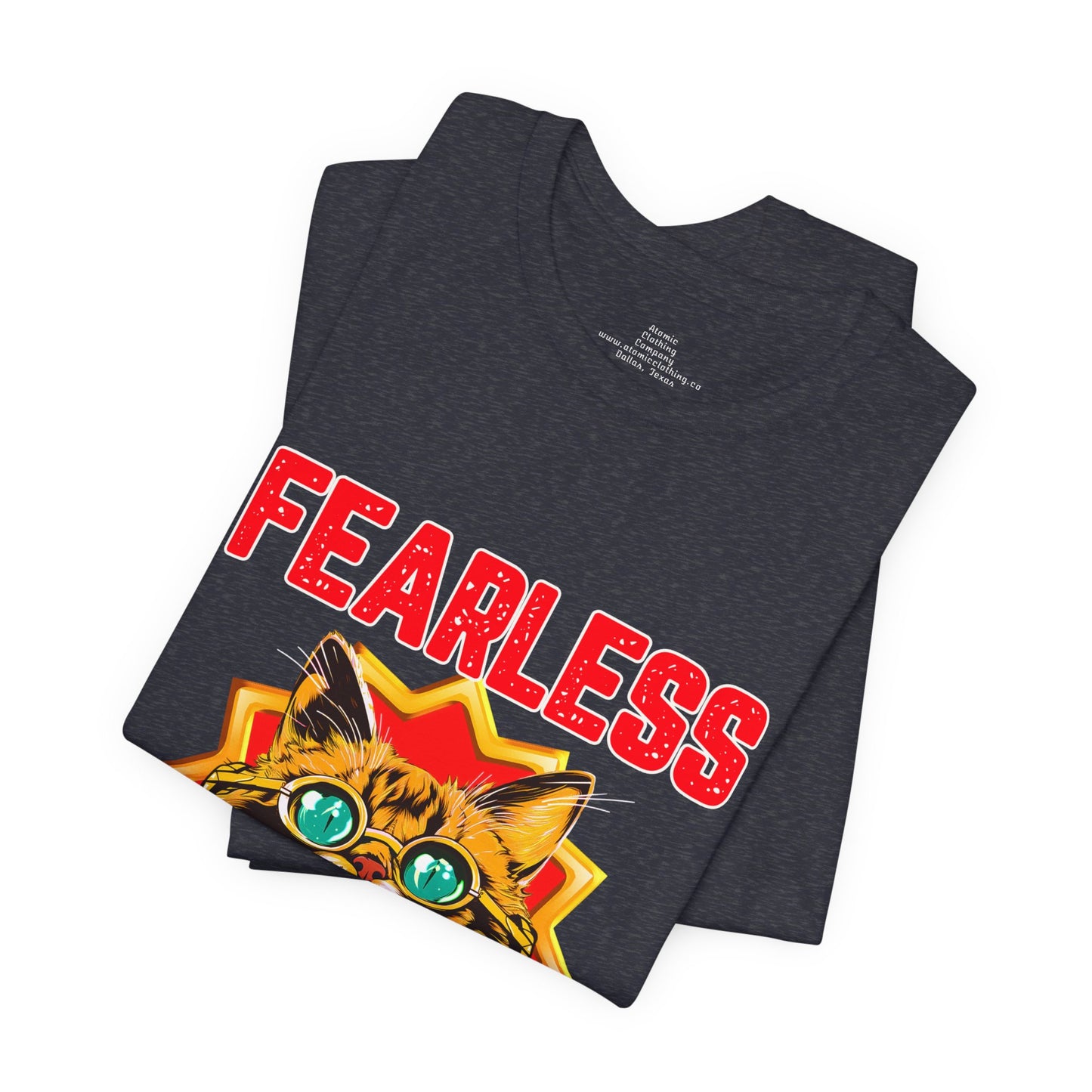 Fearless Sidekick Cat T-Shirt | Retro Neon Cat Graphic Tee